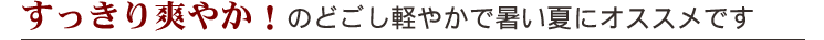 すっきり爽やか！のどごし軽やかで暑い夏にオススメです